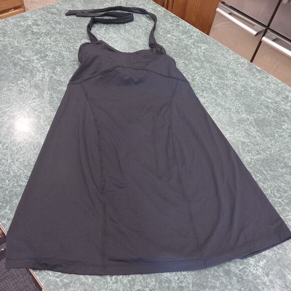 ATHLETA Women’s Black HELENA Swim Beach Dress Halter A-Line Size S Swimming - Picture 1 of 13